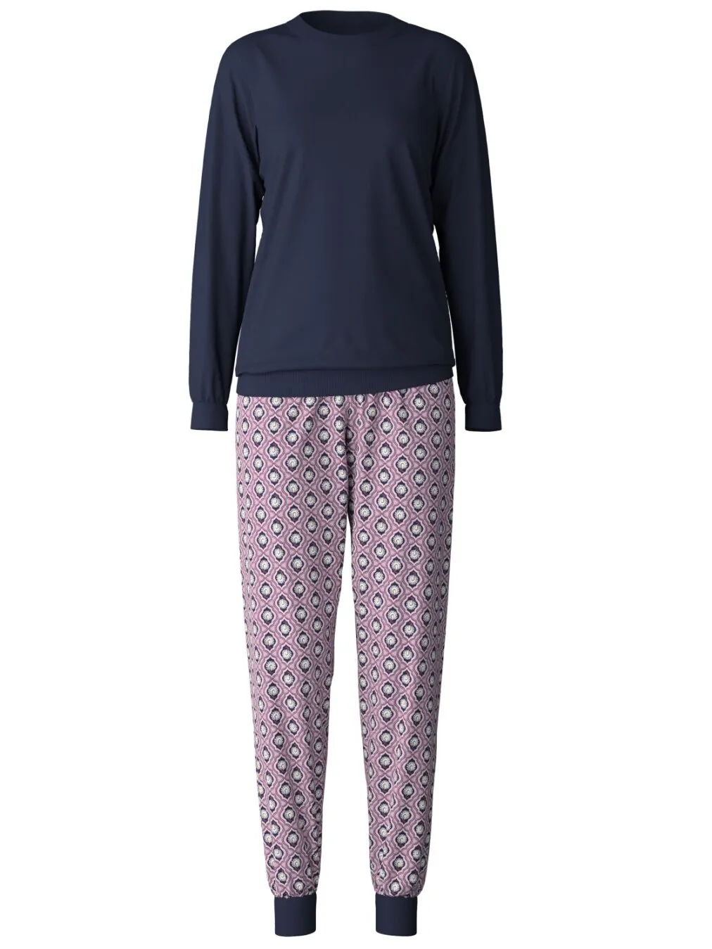 DAMEN Pyjama mit Bündchen