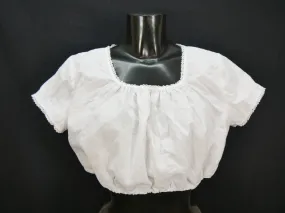 Gr.46 Dirndlbluse weiß Bluse für Dirndl Gede Baumwolle mit Spitze B9764
