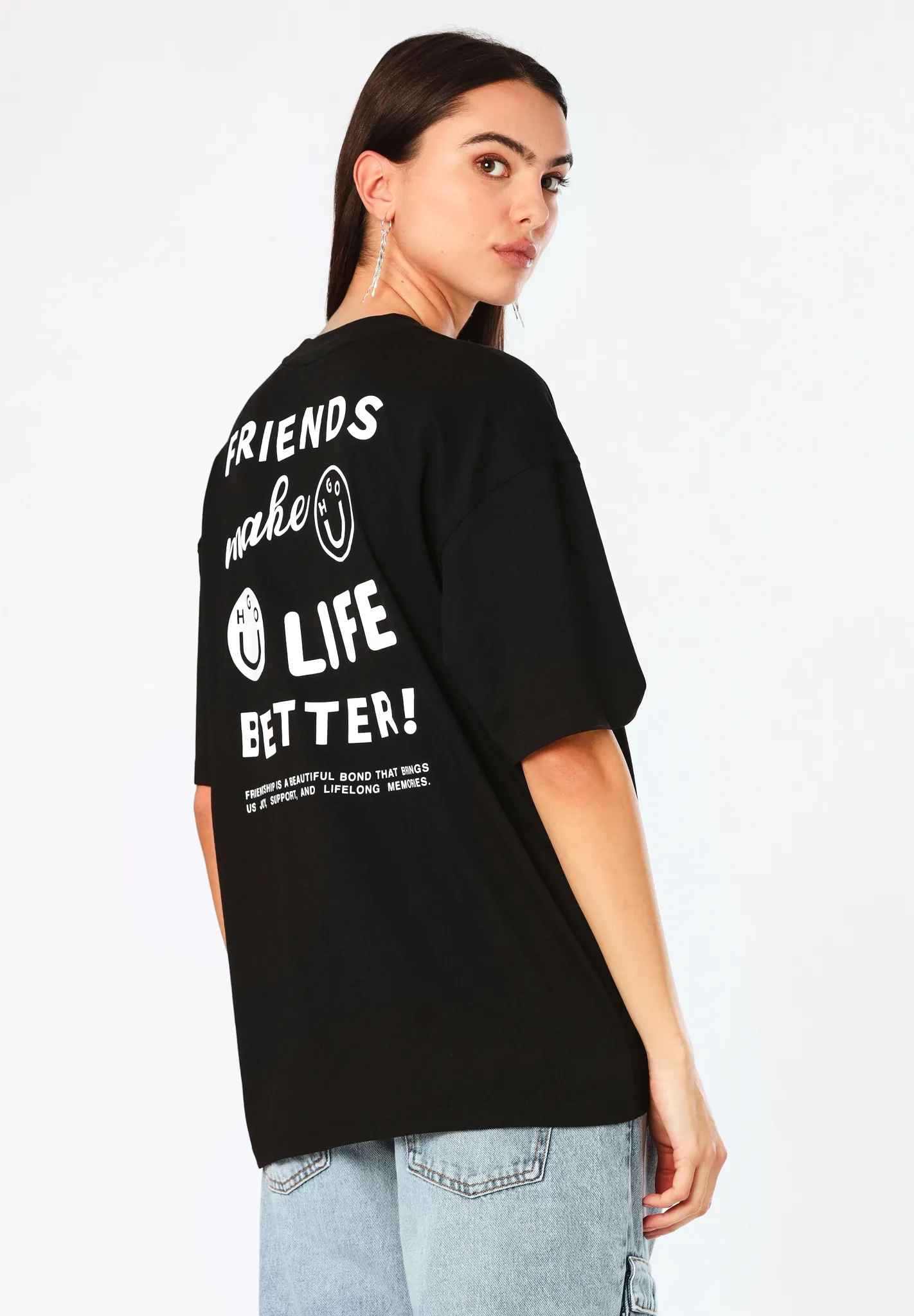 HUGO BLUE Oversized T-Shirt aus Baumwoll-Jersey mit Grafiken der Saison 10755330