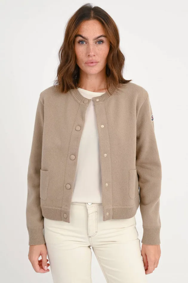 Hybrid-Bomberjacke in dunklem Beige