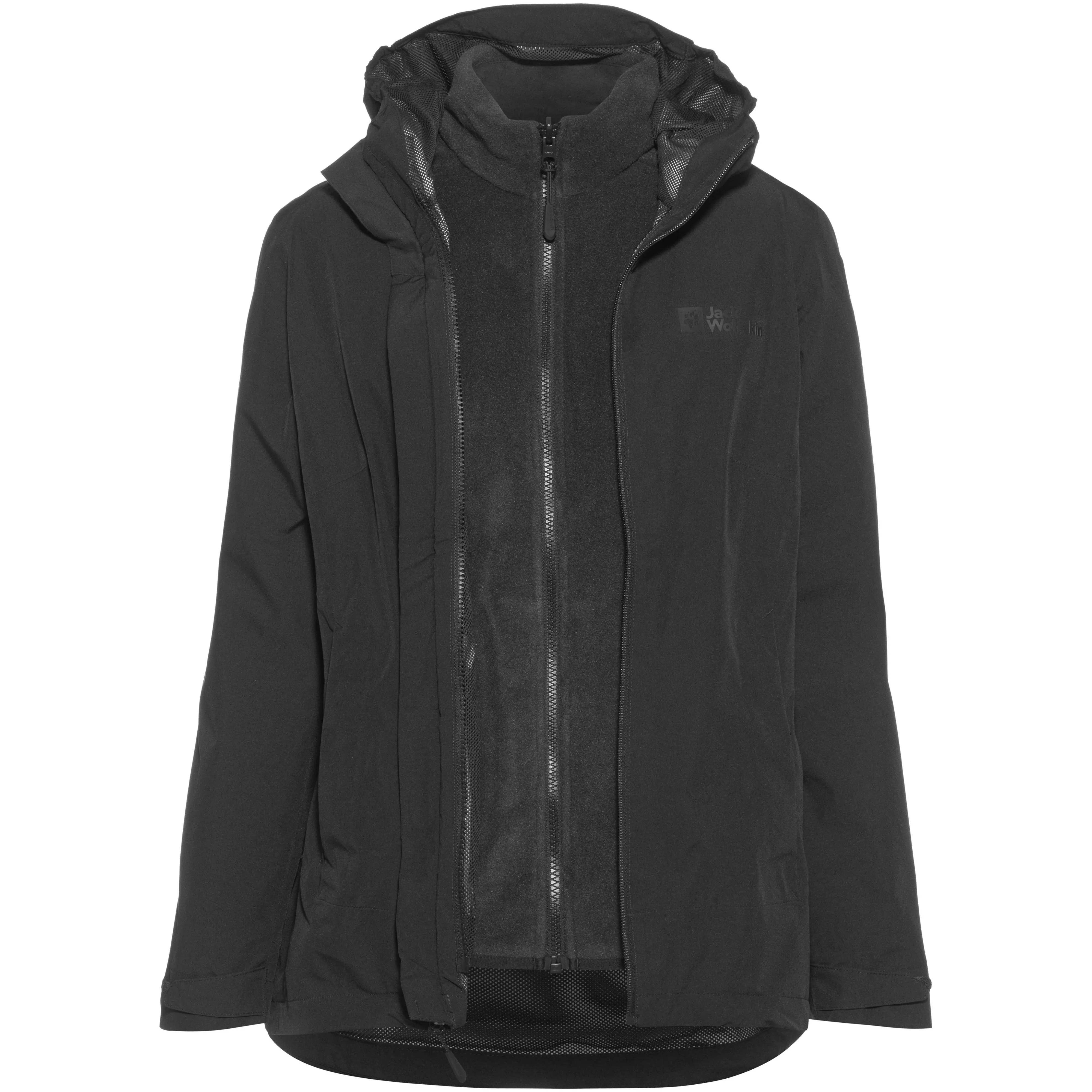 Jack Wolfskin MOONRISE 3IN1 Doppeljacke Damen black im Online Shop von kaufen