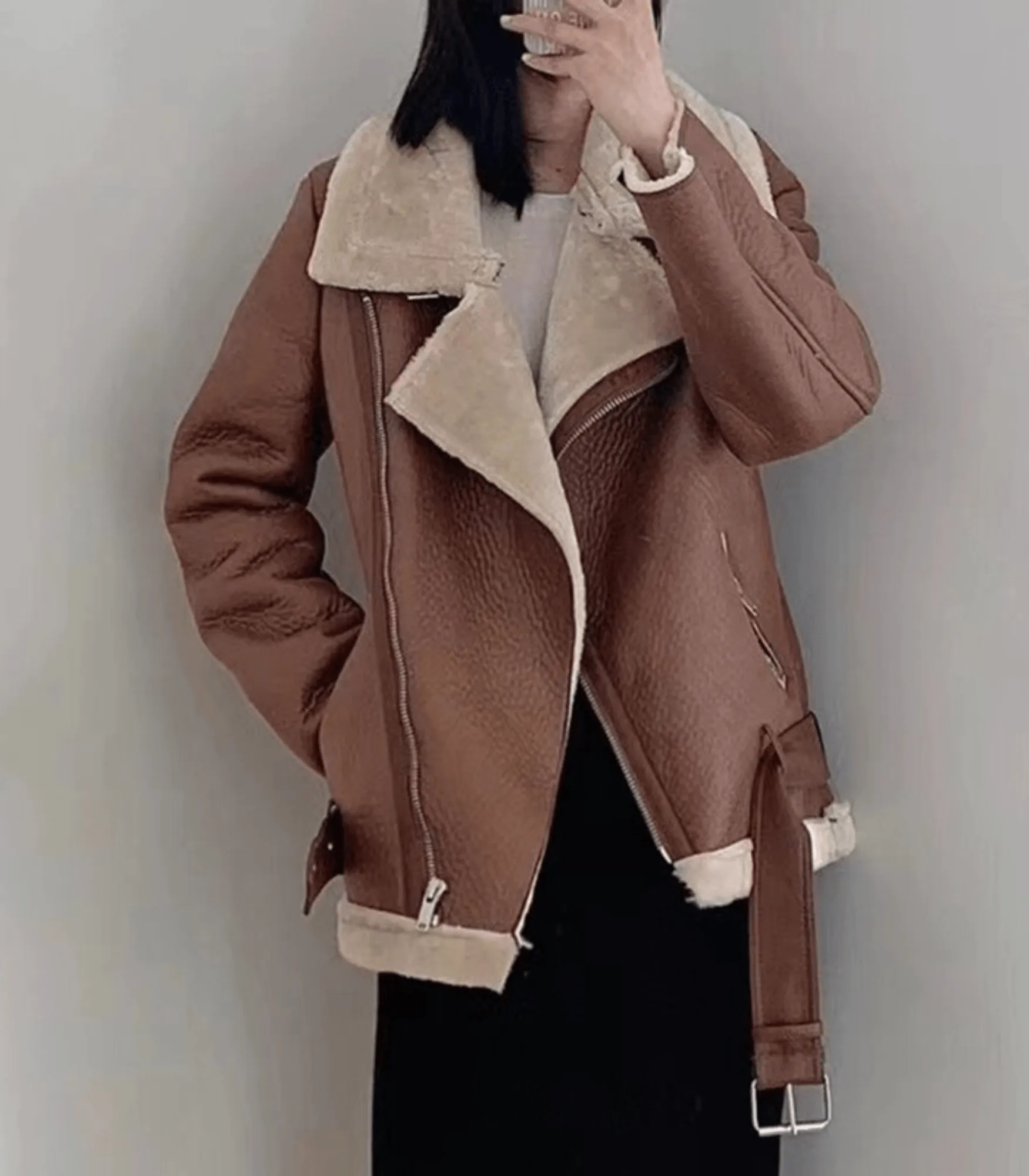 Korveth | Vintage Leder Damen Wintermantel