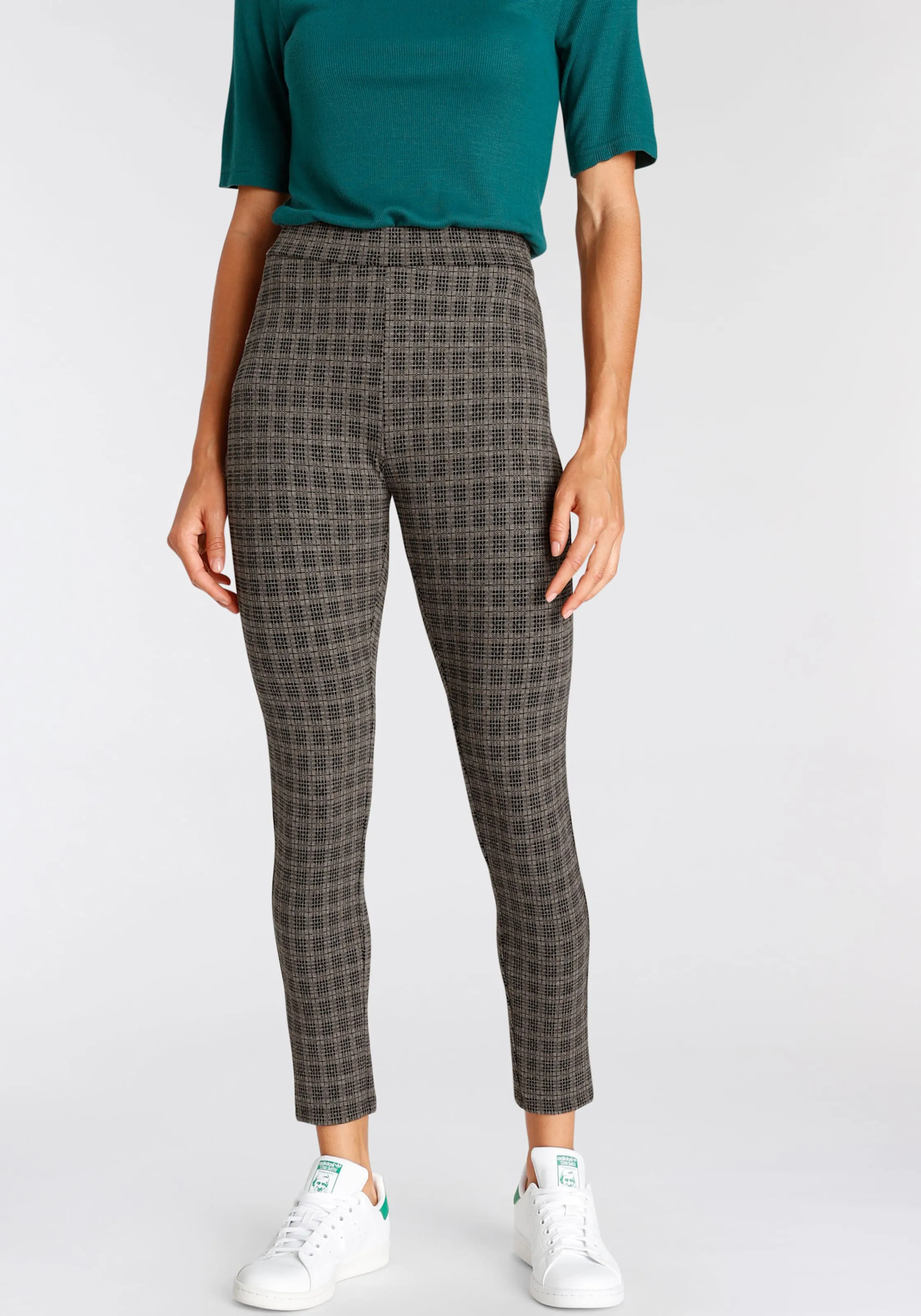 LASCANA Leggings in beige schwarz gemustert