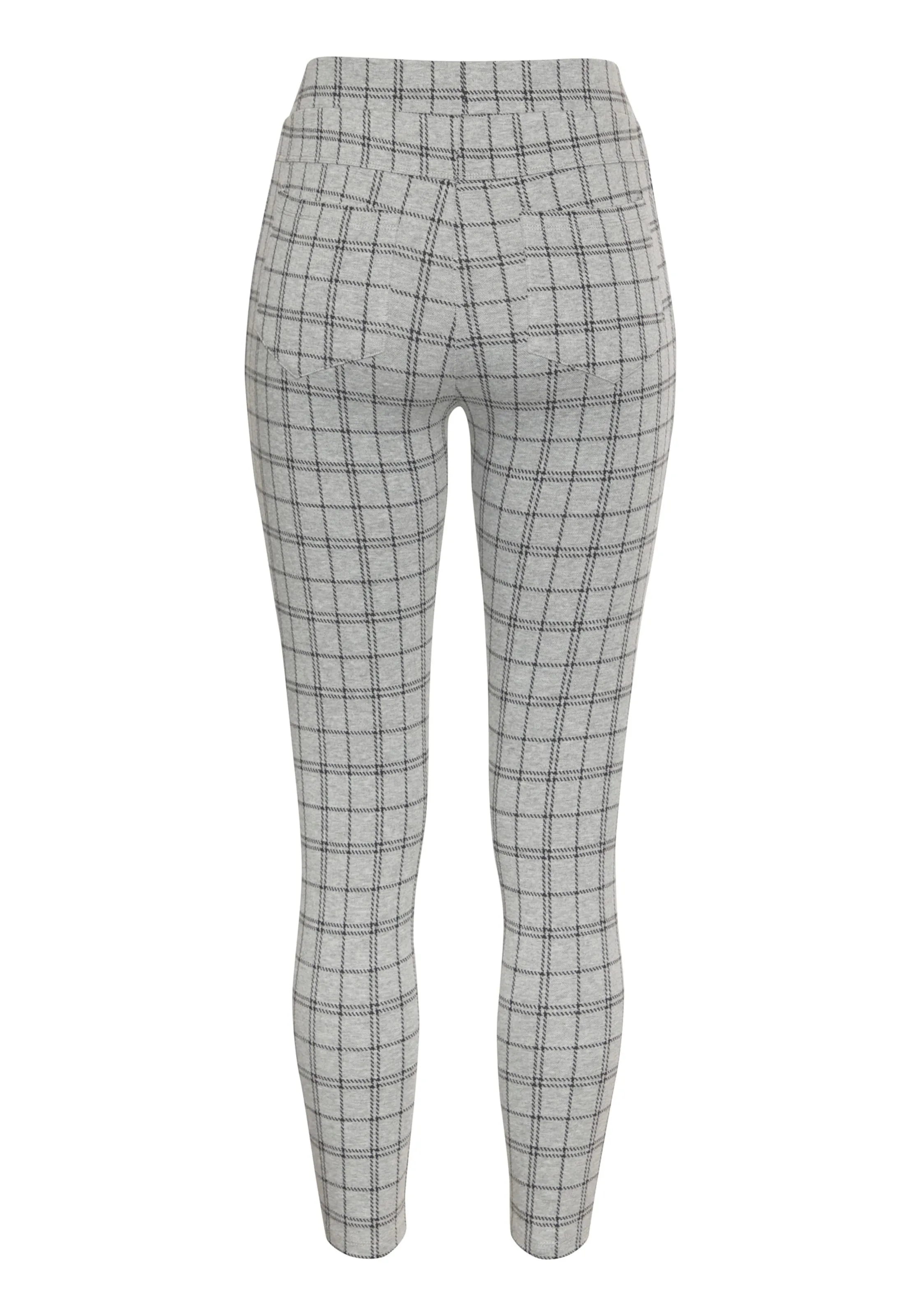 LASCANA Leggings in grau mit schwarzem karodesign