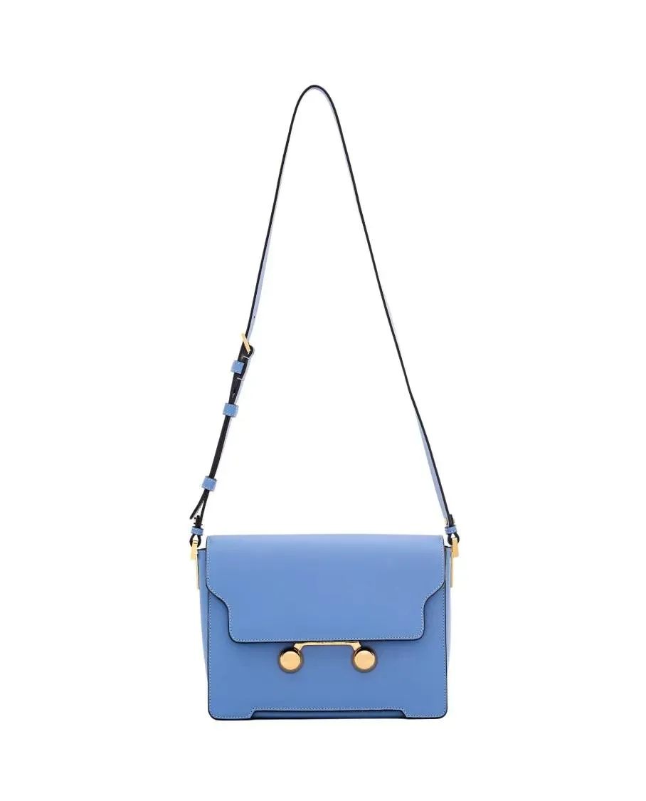   Marni  Medium Leather Shoulder Bag Blue  Schultertasche 