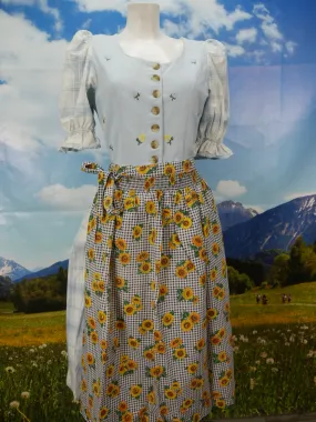mit kleiner Blumen Stickerei Dirndl sommerlich Trachtenkleid mit Schürze Gr.38