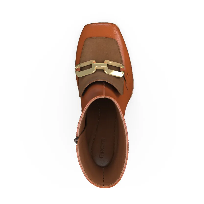 Stiefeletten mit Blockabsatz und Karree-Spitze 51410