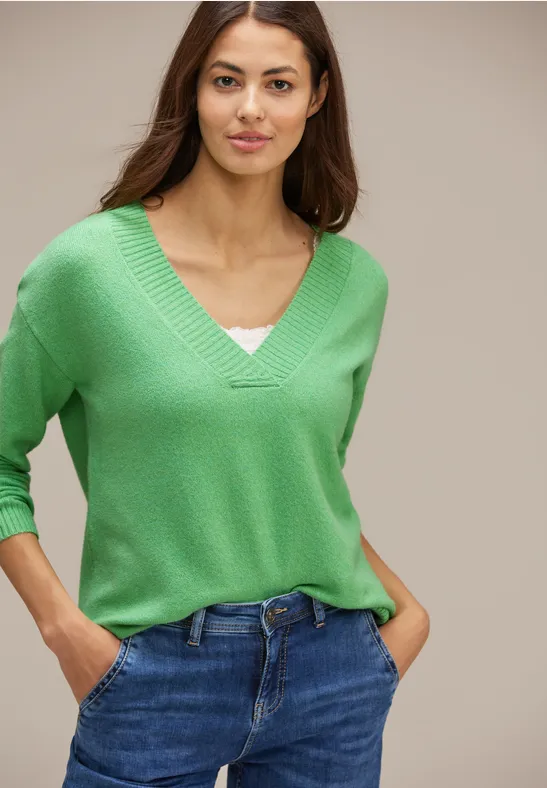 Street One V-Ausschnitt Pullover 