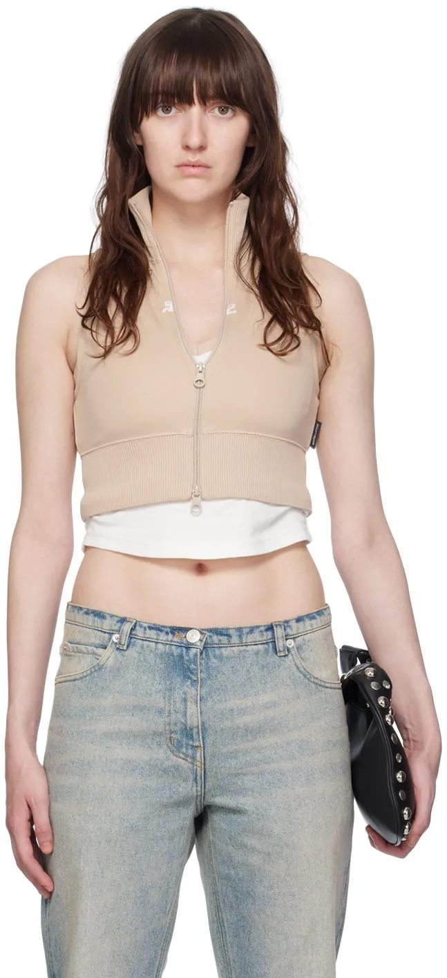 Tank-Top Courrèges Cropped Track Jacket 124JVE072JS0091