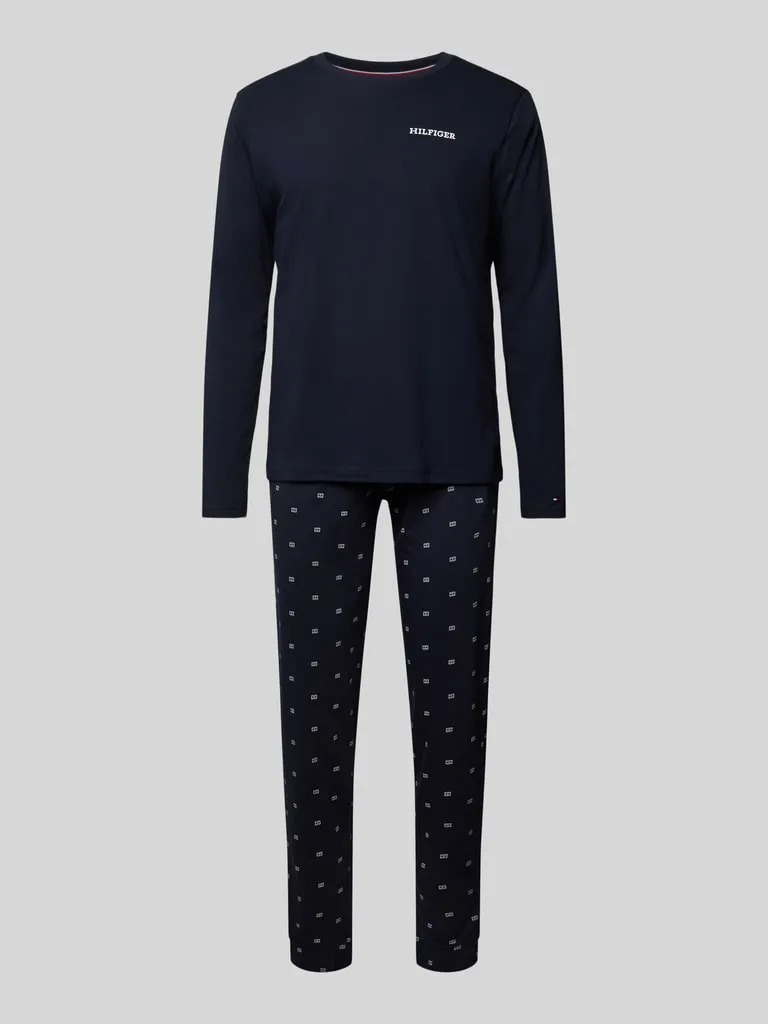 Tommy Hilfiger Pyjama mit Label-Print (dunkelblau) online kaufen
