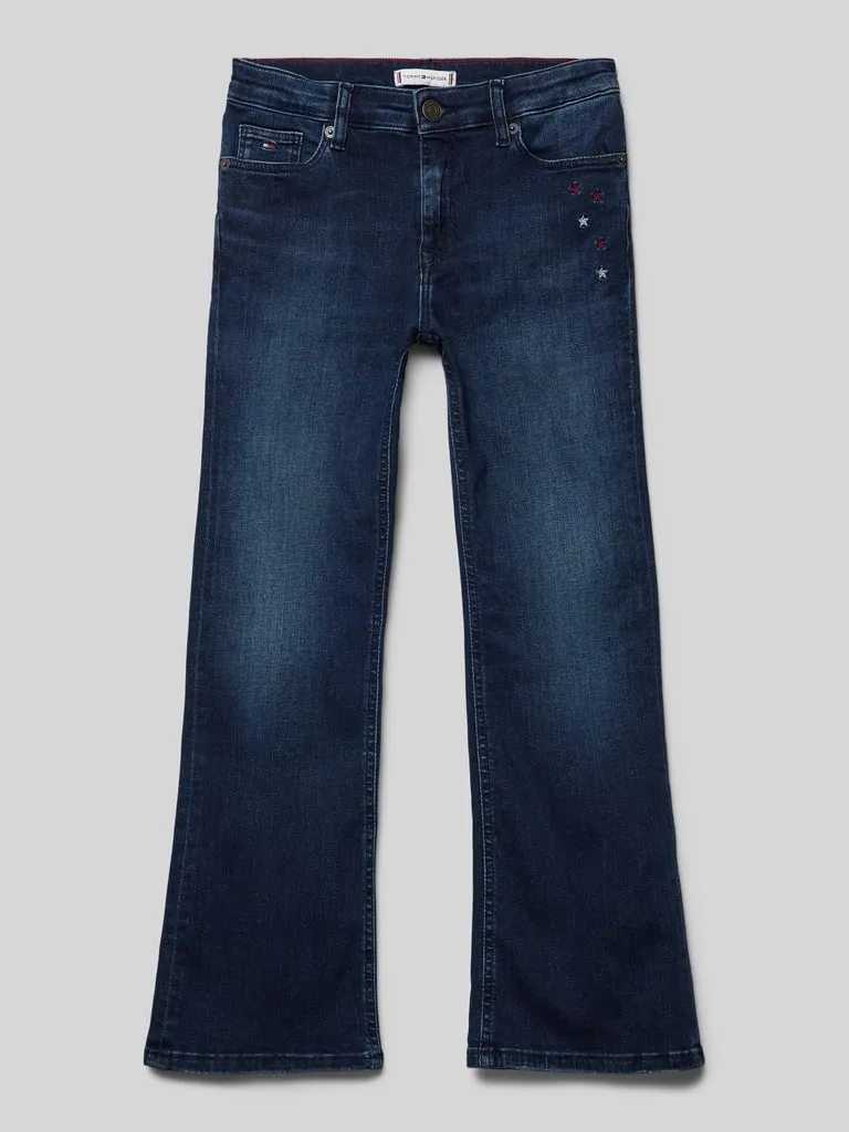 Tommy Hilfiger Teens Flared Fit Jeans mit Logo-Stitching (dunkelblau) online kaufen